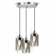 Lampy sufitowe - Lampa Wisząca Sufitowa Żyrandol CHROM Szklana Glass Tube 540-EZ3 LED E27 - miniaturka - grafika 1