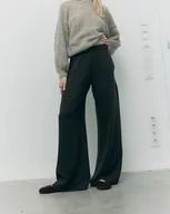 Spodnie sportowe damskie - Spodnie palazzo choclate tencel - miniaturka - grafika 1