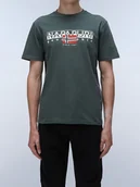 Koszulki męskie - Napapijri Koszulka w kolorze zielonym - miniaturka - grafika 1