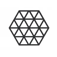 Pozostałe akcesoria kuchenne - Unbekannt Podstawki, wzornictwo trójkąty silikonowa czarna (371030) - miniaturka - grafika 1