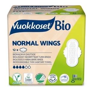 Vuokkoset Podpaski ze Skrzydełkami Normal 100% Bio, 12szt. 6414100895802 - Podpaski - miniaturka - grafika 1