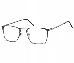 Okulary korekcyjne, oprawki, szkła - Sunoptic Oprawki korekcyjne zerówki okulary męskie prostokątne 893A grafitowy + czarny - grafika 1