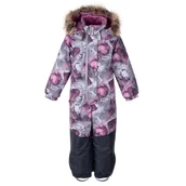 Kombinezony dla dzieci - Dziewczęcy kombinezon zimowy JULIET kwiaty różowy Lenne r.98 - miniaturka - grafika 1