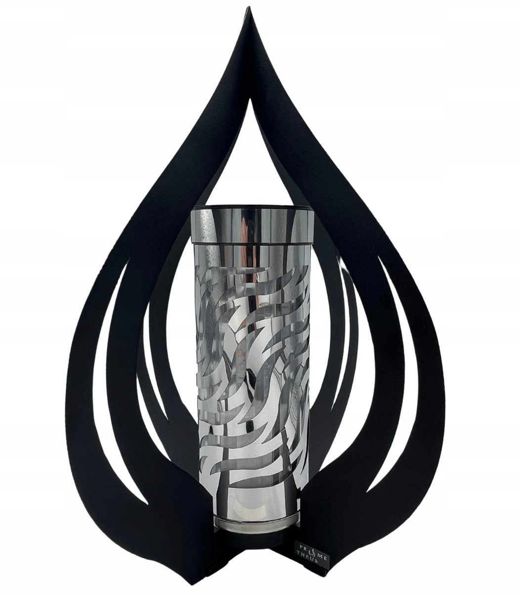 Znicz solarny LED PROMETHEUS PARIS B PŁOMIEŃ VRB-1S 1szt. SREBRNY