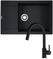 Zlewozmywaki z baterią - Zestaw granitowy Franke Zlewozmywak Maris MRG 611-78 XL + Bateria Lina pull out Onyx  ! - miniaturka - grafika 1