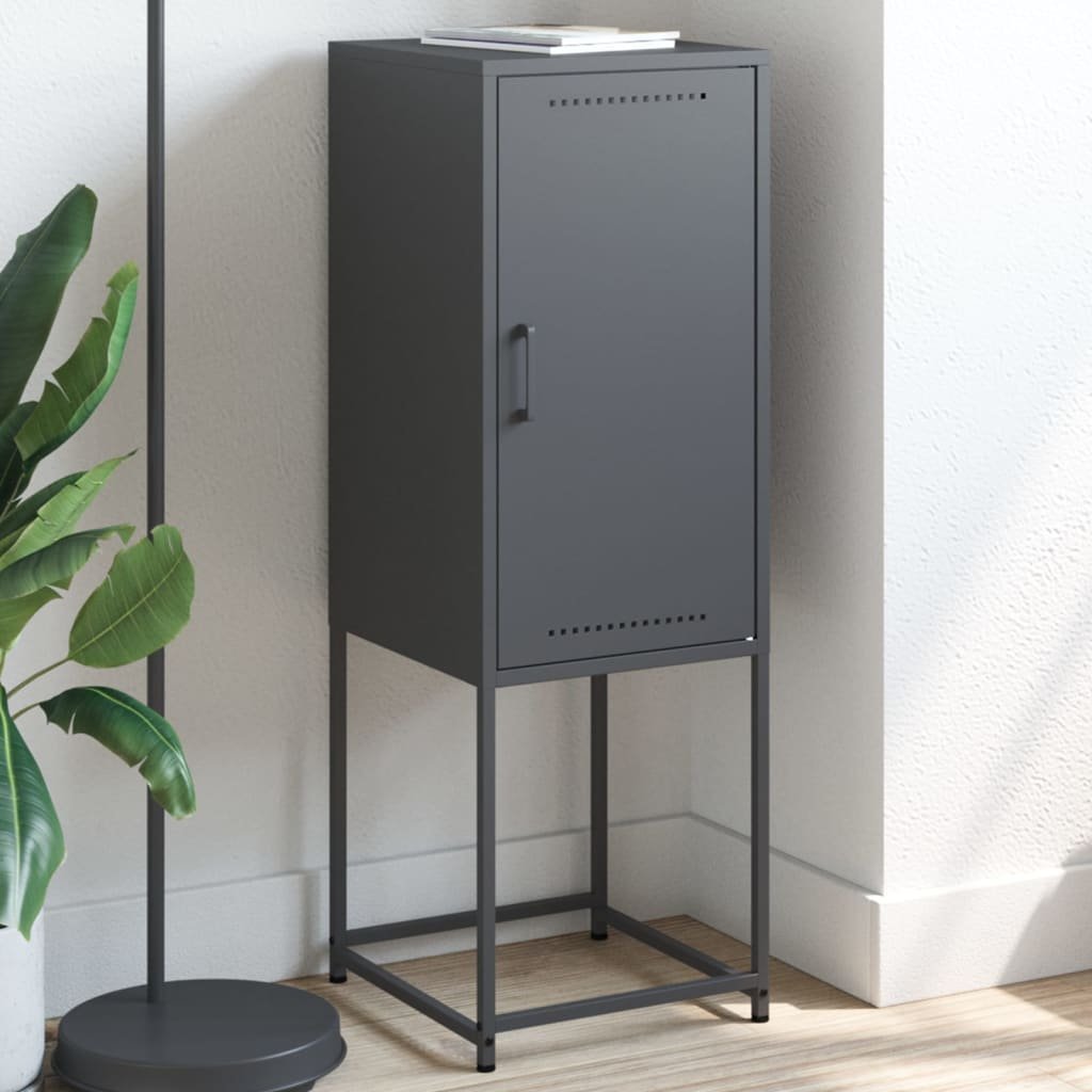 vidaXL Szafka, antracytowa, 36x39x107 cm, stal