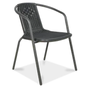 Fotele i krzesła ogrodowe - Focus Garden Krzesło ogrodowe SIMPLE antracytowe - miniaturka - grafika 1