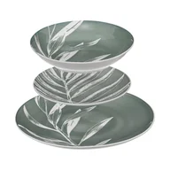 Serwisy obiadowe - Secret De Gourmet Porcelanowa zastawa stołowa dla 6 osób, wzór liści, 18 elementów - miniaturka - grafika 1