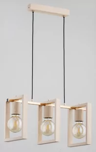 Alfa Milla 62278 lampa wisząca zwis 3x60W E27 drewno/złota - Lampy sufitowe - miniaturka - grafika 1