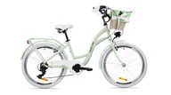 Rowery - Goetze, Rower Miejski Mood 24" Alu 6 Biegów Pistacjowo Biały, Kosz - miniaturka - grafika 1