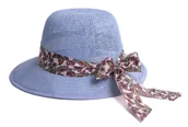 Czapki damskie - Kapelusz Damski S��omkowy Pla��owy Regulowany Retro Vintage Na Lato Z Kokard�� - miniaturka - grafika 1