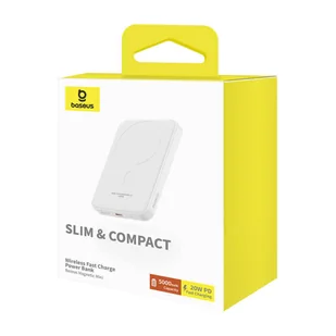 Baseus Magnetyczny mini powerbank 5000mAh 20W biały - Powerbanki - miniaturka - grafika 8