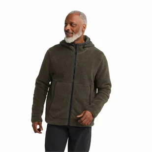 Męska polarowa bluza z kapturem Jack Wolfskin STONE LITE HOODED JKT M obsidian moss - S - Bluzy męskie - miniaturka - grafika 1