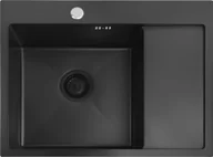 Zlewozmywaki - REA Zlewozmywak stalowy Fin Czarny - miniaturka - grafika 1