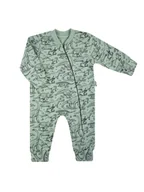 Pajacyki dla niemowląt - Chłopięcy pajac dresowy w dinozaury oliwkowy Nicol,r.56 - miniaturka - grafika 1