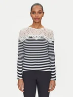 Bluzki damskie - Morgan Bluzka 251-TMACO Granatowy Slim Fit - miniaturka - grafika 1