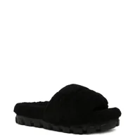 Kapcie damskie - UGG Skórzane obuwie domowe Curly | z dodatkiem wełny - miniaturka - grafika 1
