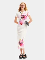 Sukienki - Desigual Sukienka letnia Lila 24SWVK41 Biały Regular Fit - miniaturka - grafika 1