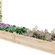 Donice - Podwyższona grządka z kratą, skrzynka na kwiaty z kratą, na rośliny, z drewna jodłowego, doniczka na rośliny pnące, naturalna (235 x 63 x 102 cm) - miniaturka - grafika 1
