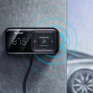 Baseus S-16 Transmiter FM Bluetooth 5.0 2x USB ładowarka samochodowa AUX MP3 TF micro SD 3,1 A czarny (CCTM-E01) - Ładowarki samochodowe - miniaturka - grafika 7