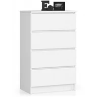 Komody - Akord FABRYKA MEBLI KOMODA K60 4 SZUFLADY BIAŁA OP0LK-6BIA004 - miniaturka - grafika 1