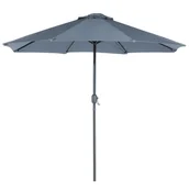 Parasole ogrodowe - Beliani Parasol ogrodowy LED 266 cm ciemnoszary RAPALLO 61889 - miniaturka - grafika 1