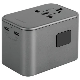 ENERGEA ład. siec. 1xUSB+2xUSB-C PD-PPS-QC 3.0 65W 1A2C adapter 4w1 US/UA/EU/UK szary/gunmetal Travelworld Adapter GaN65W - Ładowarki do telefonów - miniaturka - grafika 9