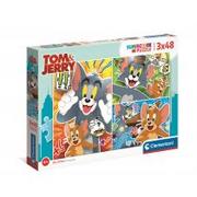 Puzzle - Clementoni Puzzle 3x48 Super Kolor Tom&Jerry - - miniaturka - grafika 1