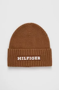 Tommy Hilfiger czapka z domieszką wełny kolor brązowy - Czapki męskie - miniaturka - grafika 1