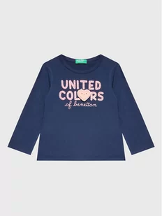 United Colors Of Benetton Bluzka 3ATNG105X Granatowy Regular Fit - Bluzy dla chłopców - miniaturka - grafika 1