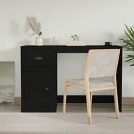 Biurka - vidaXL Biurko z szufladą, czarne, 115x50x75 cm - miniaturka - grafika 1