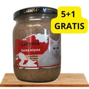 Mokra karma dla kotów - Leopold Karma mięsna z królikiem dla kotów 6x500g (Słoik) - miniaturka - grafika 1