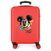 Walizki - Disney Have a Good Time Mickey Street Spray Walizka kabinowa Czerwony 38x55x20 cms Sztywne zapięcie z boku 35L 2 kg 4 koła Podwójne Bagaż Ręczny, Czerwony, Talla única, walizka kabinowa - miniaturka - grafika 1