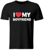 Koszulki męskie - Koszulka I Love My Boyfriend. Idealna na Prezent na Walentynki, roz. M - miniaturka - grafika 1