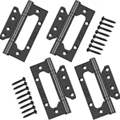 Zawiasy, okucia i inne akcesoria - 5" Zawiasy wpuszczane ze stali nierdzewnej do drzwi rolowanych, wytrzymałe, 4 sztuki, czarne - miniaturka - grafika 1