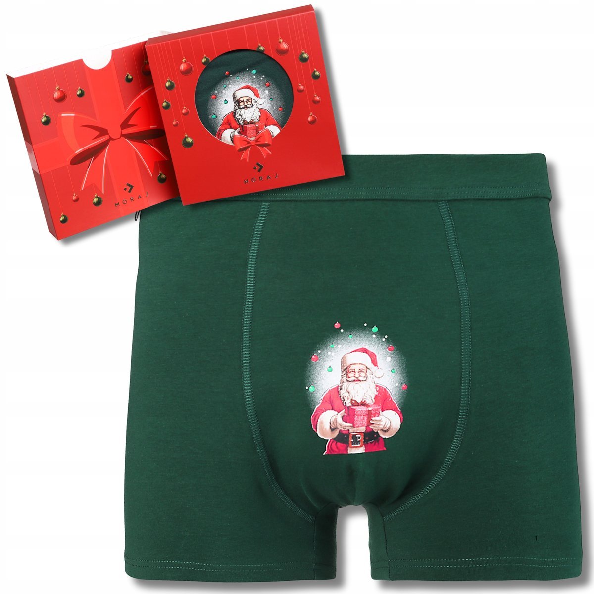 ŚWIĄTECZNE BAWEŁNIANE BOKSERKI MĘSKIE ZAPAKOWANE NA PREZENT MORAJ L