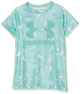 Odzież sportowa dziecięca - Under Armour Big Logo Tee Novelty Ss koszulka z krótkim rękawem dla dziewcząt, szary, s-m 1331671-361-Youth Small - grafika 1