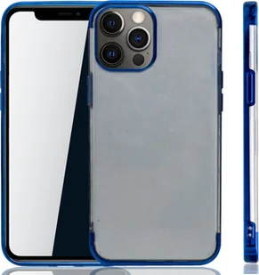 Etui na telefon komórkowy Apple iPhone 12 Pro Max Blue - Clear - TPU Silicone Case Backcover w przezroczystym niebieskim kolorze - Etui i futerały do telefonów - miniaturka - grafika 1