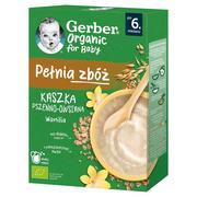 Kaszki dla dzieci - Gerber Organic Pełnia zbóż Kaszka pszenno-owsiana wanilia po 6. miesiącu 200 g - miniaturka - grafika 1