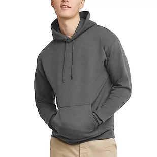 Hanes Bluza męska, EcoSmart polarowa bluza z kapturem, bluza z kapturem z mieszanki bawełny, pluszowa bluza polarowa z kapturem, Szary dymny, XXL - Bluzy męskie - miniaturka - grafika 1
