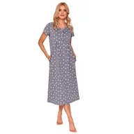 Bielizna nocna - Długa szara koszula nocna w jaskółki Doctor Nap -3XL - miniaturka - grafika 1