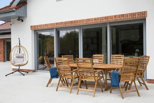 Meble ogrodowe drewniane Akacja Oval 165+50+50 cm 10+1 - Meble ogrodowe - miniaturka - grafika 5