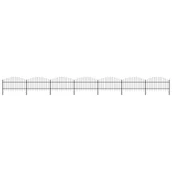 Ogrodzenia - vidaxl Panele ogrodzeniowe z grotami, stal, (1-1,25)x11,9 m, czarne - miniaturka - grafika 1