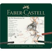 Pozostałe akcesoria dla plastyków - Faber-Castell Pitt Monochrome, zestaw średni, 21 sztuk - miniaturka - grafika 1