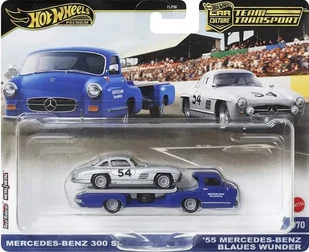 Mercedes-Benz 300SL + '55 Mercedes-Benz Blaues Wunder Hot Wheels Premium 1:64 - Samochody i pojazdy dla dzieci - miniaturka - grafika 1