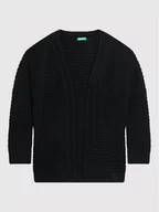 Swetry damskie - Benetton United Colors Of Kardigan 1087C6316 Czarny Regular Fit - miniaturka - grafika 1