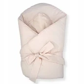 Rożki i beciki - CZAS BOBASA ROŻEK NIEMOWLĘCY BECIK OTULACZ DWUSTRONNY BAWEŁNA 80X80 BEŻOWY/ECRU - miniaturka - grafika 1