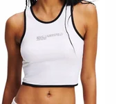 Koszulki i topy damskie - Karl Lagerfeld Top Damski Biały na Ramiączkach M Kwb - miniaturka - grafika 1