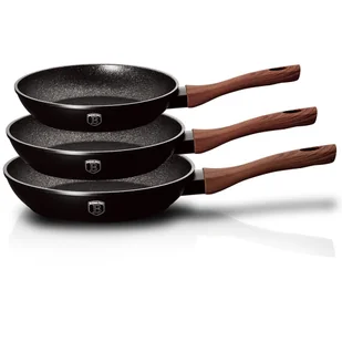 Berlinger Haus KOMPLET 3 PTELNI 20 24 28 NIEMIECKI DESIGN ALUMINIUM POTRÓJNA WARSTWA MARMUROWA EBONY ROSEWOOD COLLETION BH/1727 BH/1727 - Patelnie - miniaturka - grafika 3