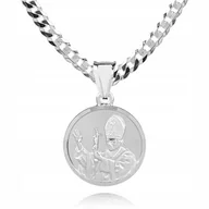 Biżuteria dla dzieci - 925 Srebrny łańcuszek medalik DEDYKACJA 55cm P2M43 - miniaturka - grafika 1